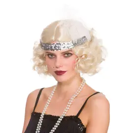Flapper Paryk med Pandebånd Blond