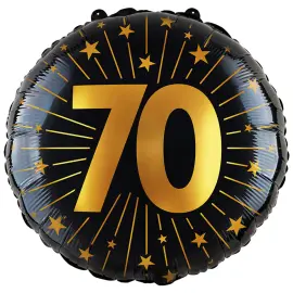 Folieballon med Stjerner og Tallet 70