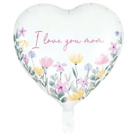 Folieballon Hjerte I Love You Mom 46 cm