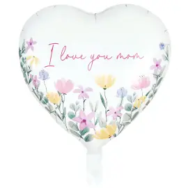 Folieballon Hjerte I Love You Mom 46 cm