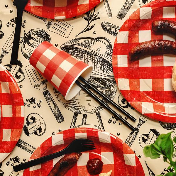 Sorte Genanvendelige Plastiksugerør 23 cm 12-pak