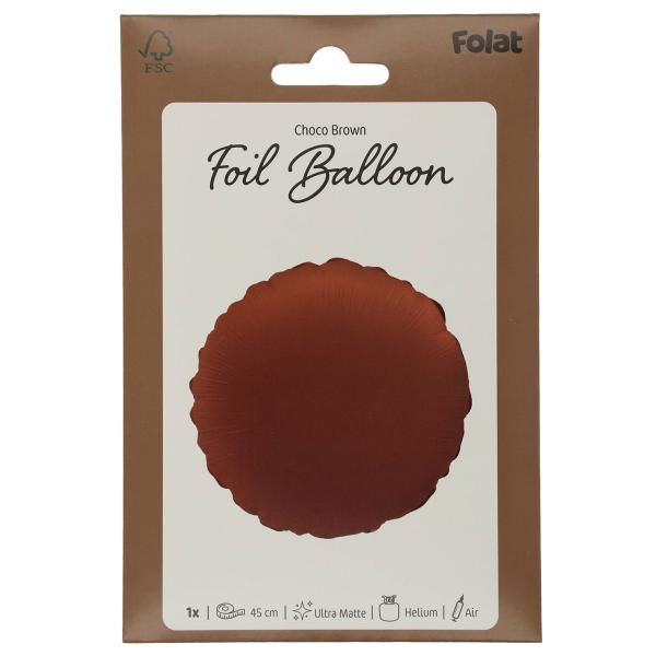 Rund Folieballon Chokoladebrun Mat