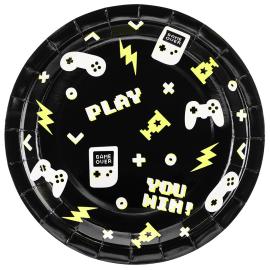 Gaming Paptallerkener Sort 23 cm