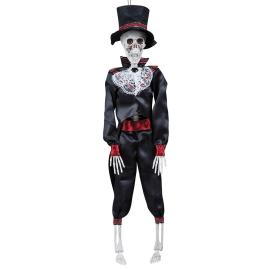 H&aelig;ngende Skelet med Kostume & Hat