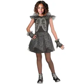 Skeletdragt med Iriserende Rhinsten B&oslash;rn