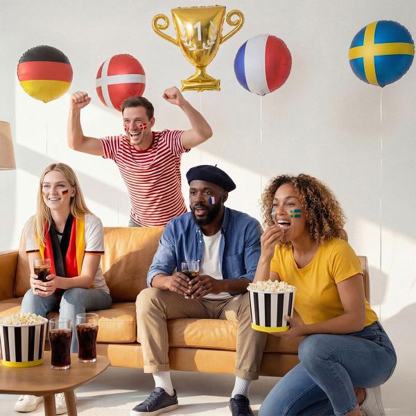 Folieballon Svensk Flag Rund 35 cm