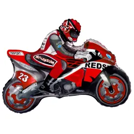 Folieballon R&oslash;d Motorcykel 84 cm