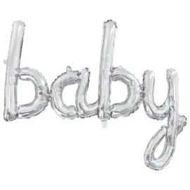 Folieballon Baby Sølv