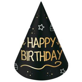 Happy Birthday Festhatte Sort 6-pak