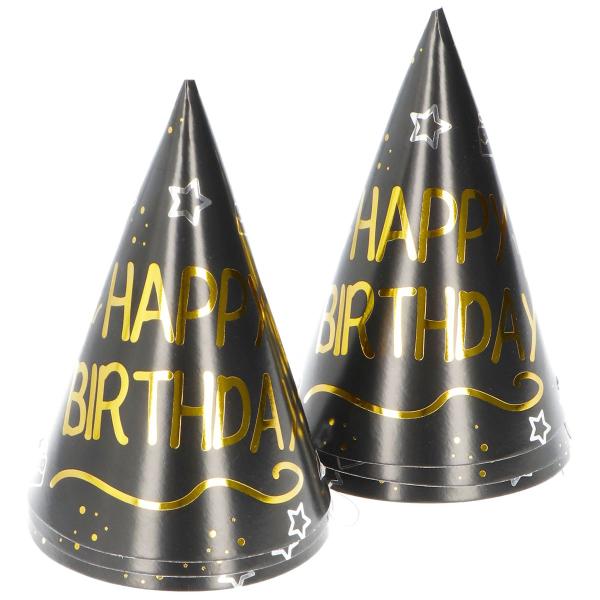 Happy Birthday Festhatte Sort 6-pak