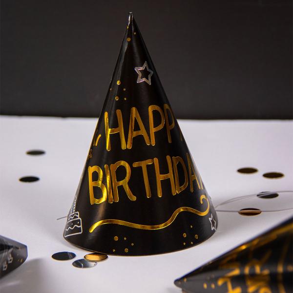 Happy Birthday Festhatte Sort 6-pak