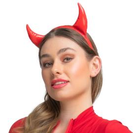 Skimrende Hårbøjle med Djævlehorn Rød