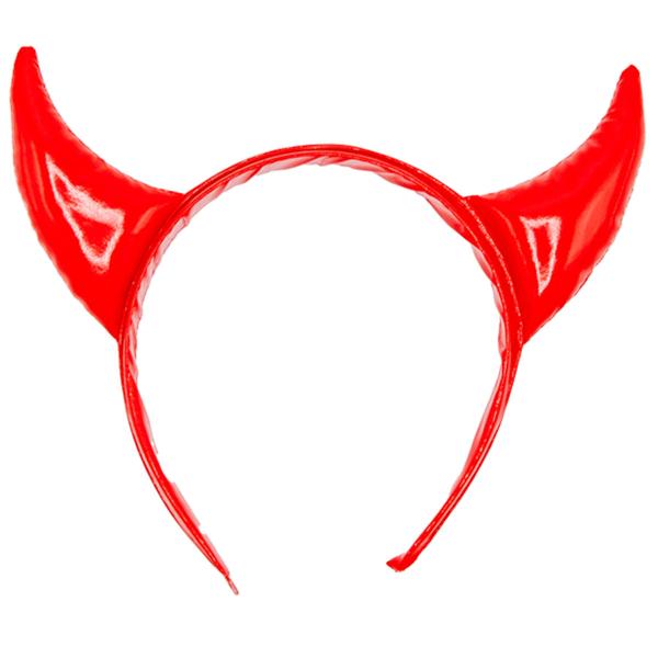 Skimrende Hårbøjle med Djævlehorn Rød