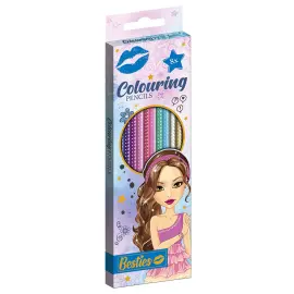 Farveblyanter med Blomstermønste 8-pak