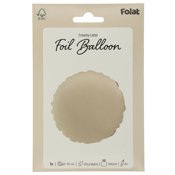 Rund Folieballon Creamy Latte Mat
