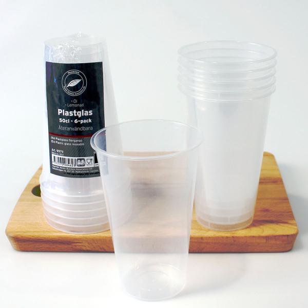 Ølglas Plast 50 cl 6-pak