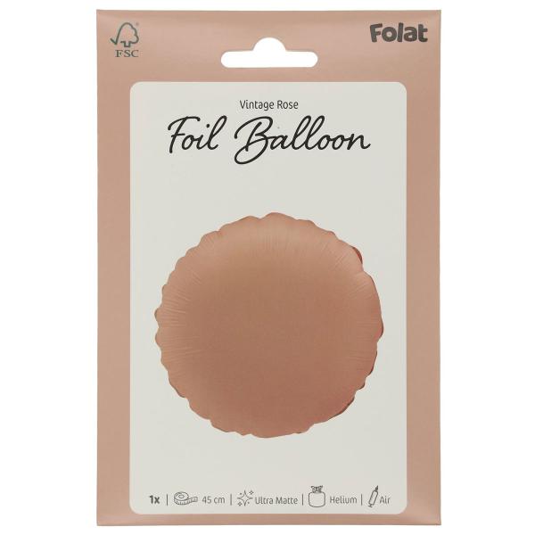 Rund Folieballon Gammelrosa Mat