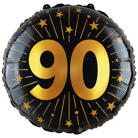 Folieballon med Stjerner og Tallet 90