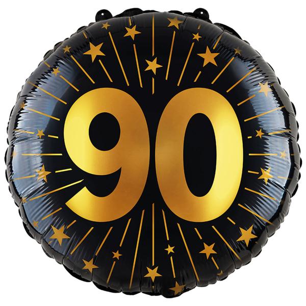 Folieballon med Stjerner og Tallet 90