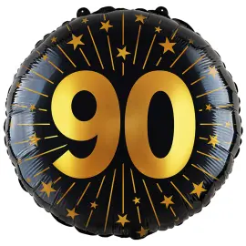 Folieballon med Stjerner og Tallet 90