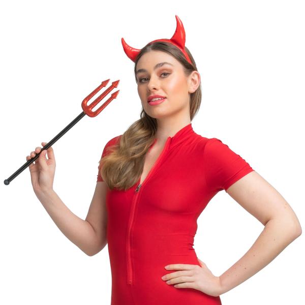 Skimrende Hårbøjle med Djævlehorn Rød