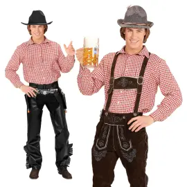Oktoberfest Skjorte Rød og Hvid