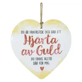 Hj&auml;rta av Guld Keramisk Hjerte