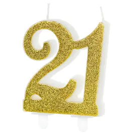 Kagelys Glitter Guld 21 år