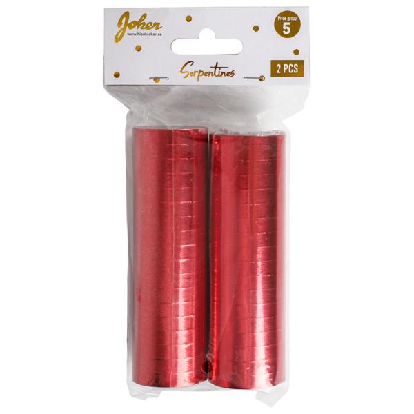 Serpentiner Metallic Rød 2-pak