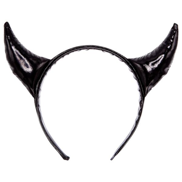 Skimrende Hårbøjle med Djævlehorn Sort