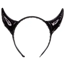 Skimrende H&aring;rb&oslash;jle med Dj&aelig;vlehorn Sort