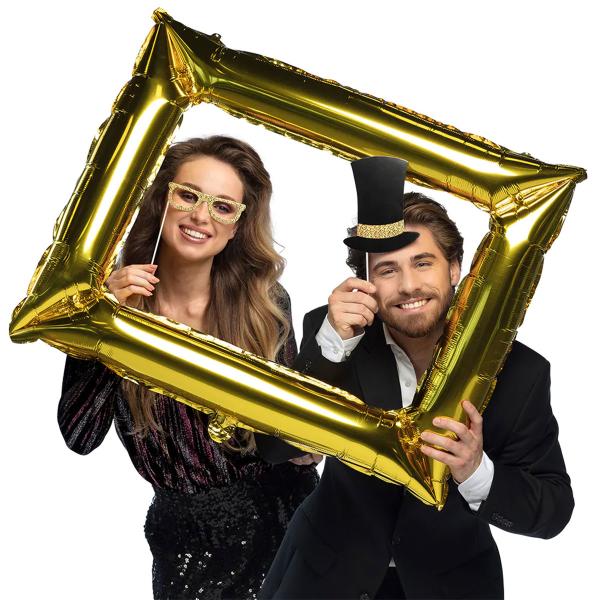 Fotoprops med Ballon Guld/Sort 13-pak