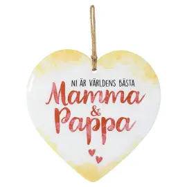 Mamma och Pappa Keramisk Hjerte