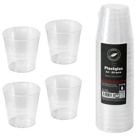Snapseglas Plast 3 cl 20-pak