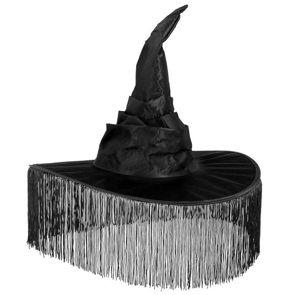 Sort Heksehat med Frynser