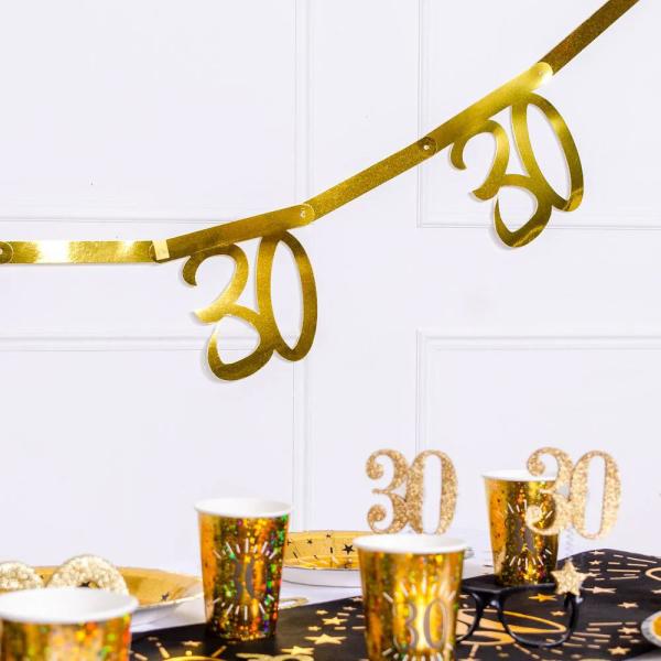30-års Guirlande Metallic Guld