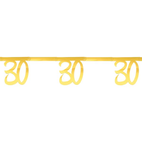 30-års Guirlande Metallic Guld