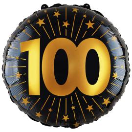 Folieballon med Stjerner og Tallet 100