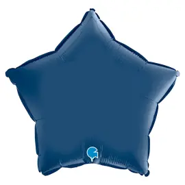 Folieballon Stjerne Satin Navy Blå