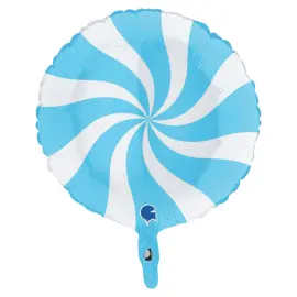 Folieballon Swirly Lyseblå & Hvid