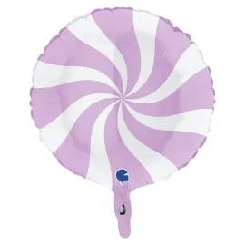 Folieballon Swirly Lyslilla & Hvid