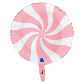 Folieballon Swirly Lyserød & Hvid