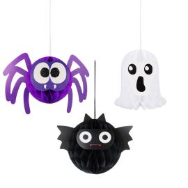 Halloween Honeycomb Dekorationer 3-pak