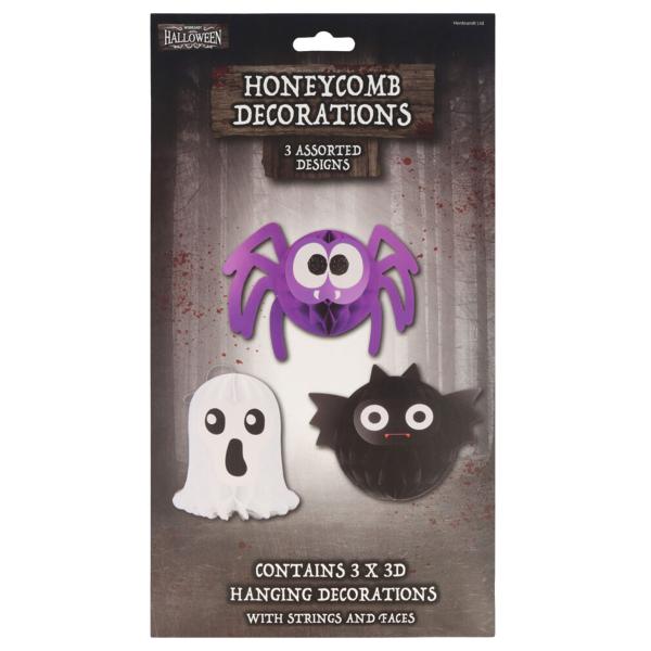 Halloween Honeycomb Dekorationer 3-pak