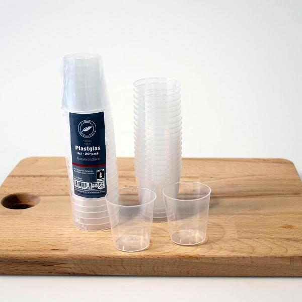 Snapseglas Plast 3 cl 20-pak