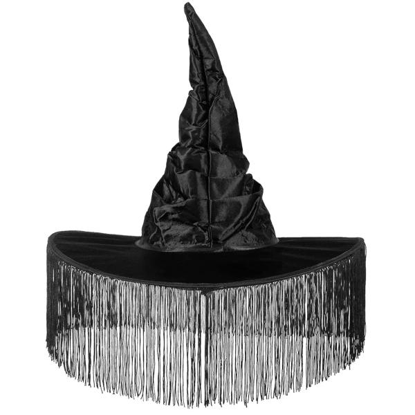 Sort Heksehat med Frynser