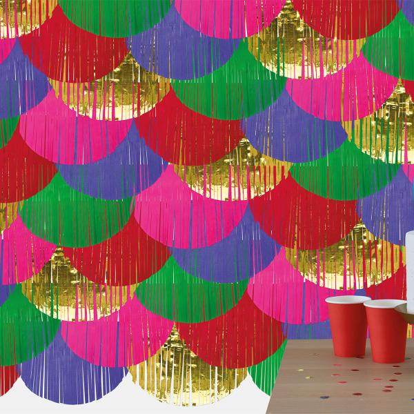 Party Backdrop Fringe Flerfarvet 200x200 cm