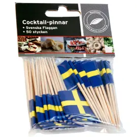 Cocktailpinde Svenske Flag 50-pak