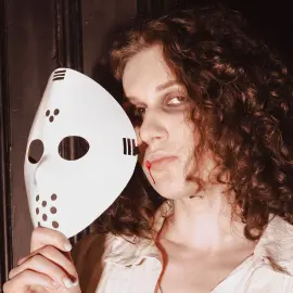 Hockeymaske Iriserende Hvid