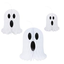 Hængende Honeycomb Spøgelser 3-pak